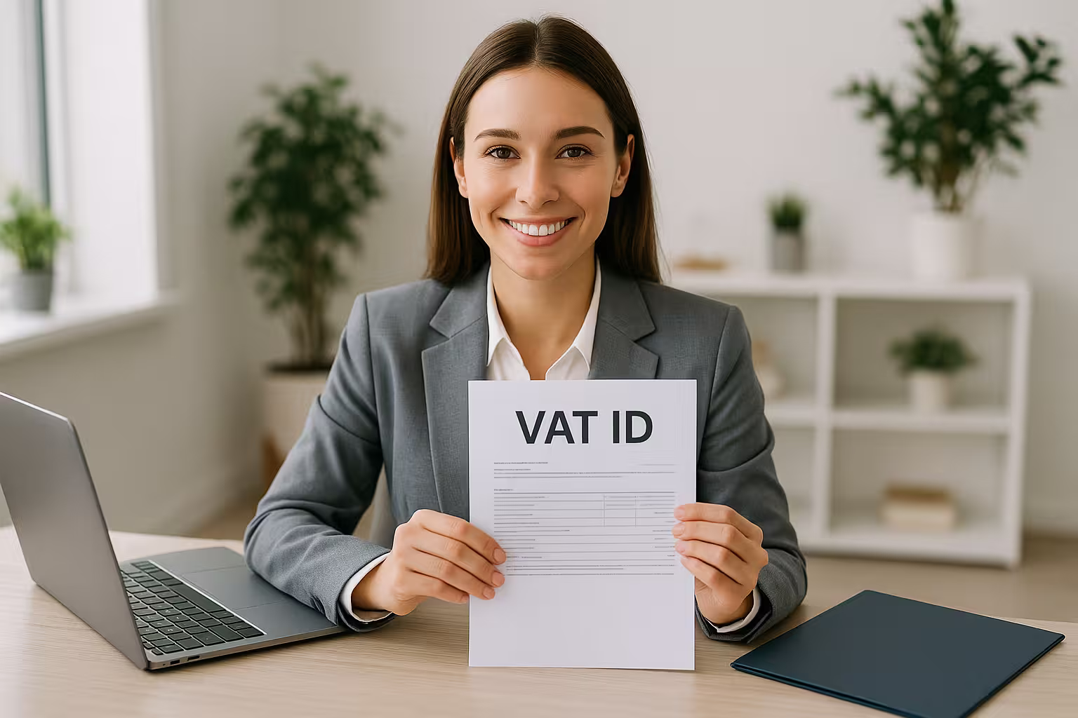 Žena drži VAT ID broj